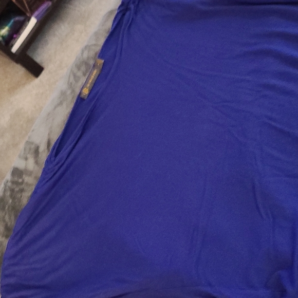 Outback Red Tops - Outback red/Limited purple/blue shirred dolomite sleeve blouse